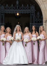 Page | Mermaid Strapless Light Pink Satin Long Bridesmaid Dress - Price #price_variant_lowest# - Light Pink - PromDressClub